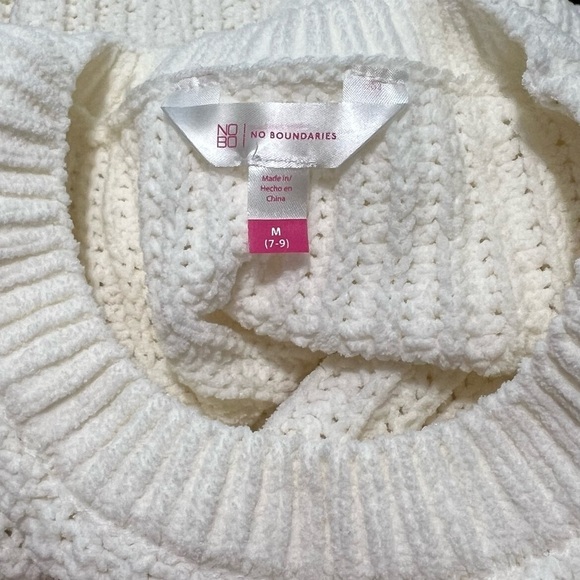 Distressed Fringed Cream Knit Sweater Pullover Balloon Sleeve Fashion Top - Picture 6 of 8